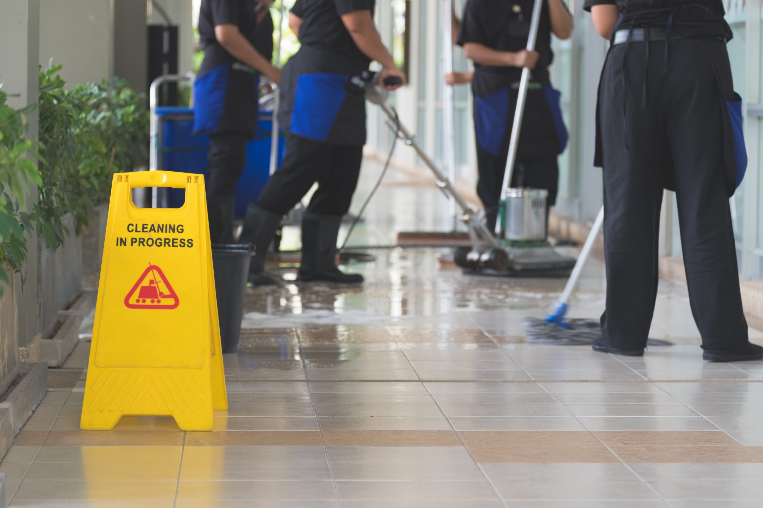 commercial cleaning arlington heights in the office including moping the floor