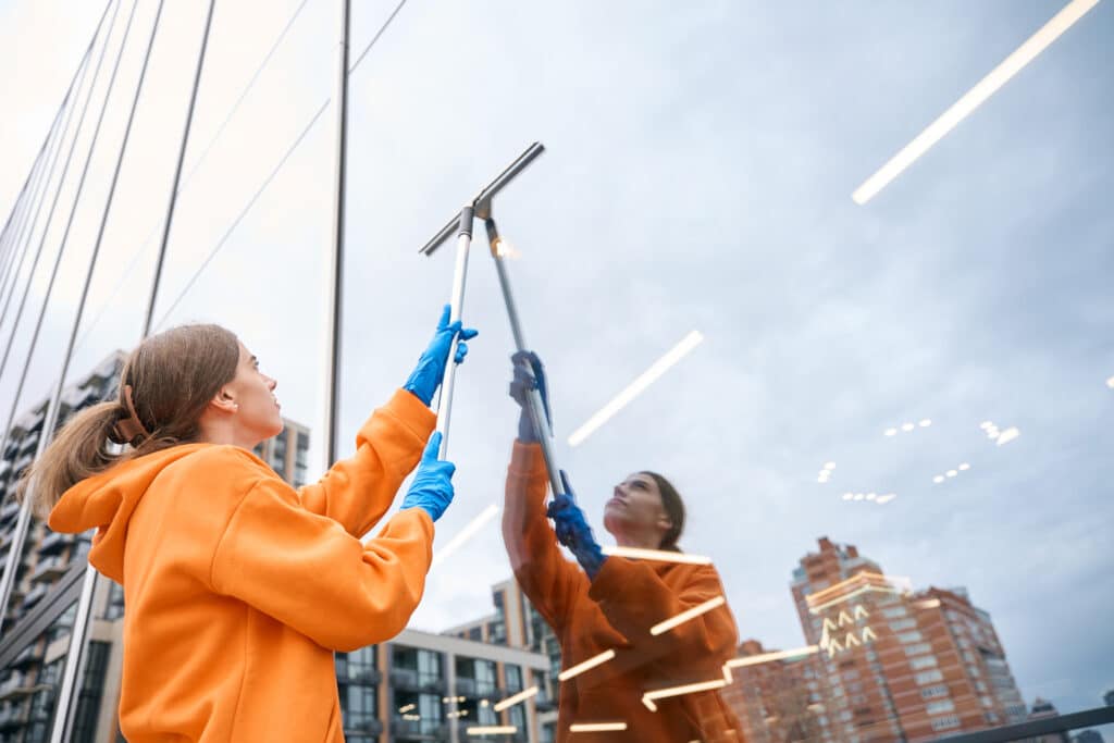 window cleaning, commercial cleaning, high