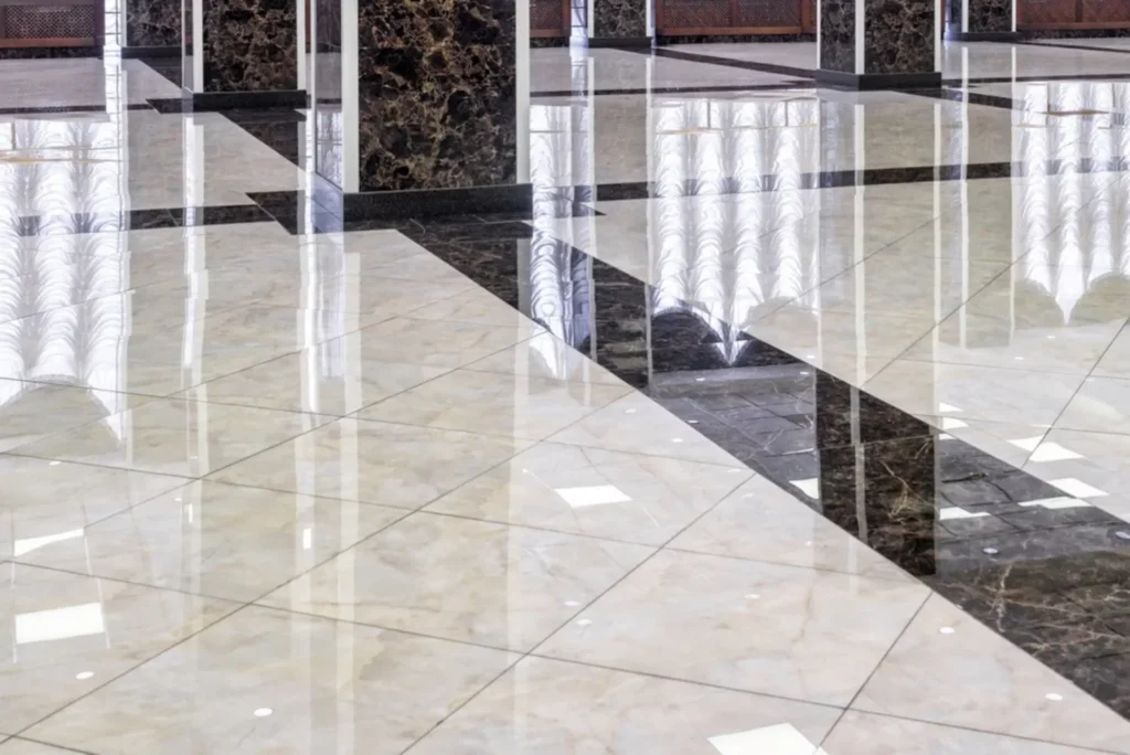 VCT floor care Glenview commercial facility clean polished floor