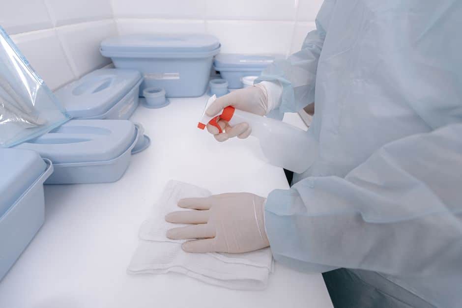 Commercial medical cleaning professional disinfecting healthcare facility