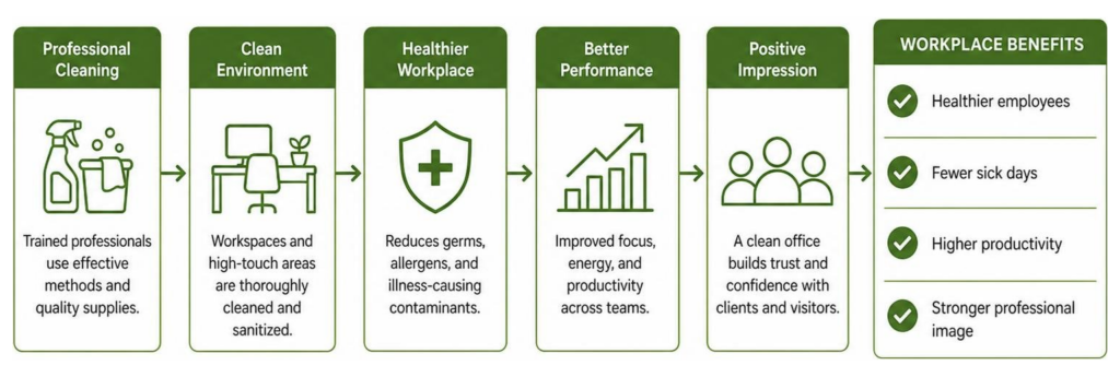 workspace health and office cleanliness overview diagram